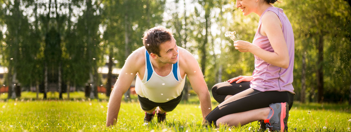 Banner - Troque a academia por exercícios em casa ou ao ar livre.