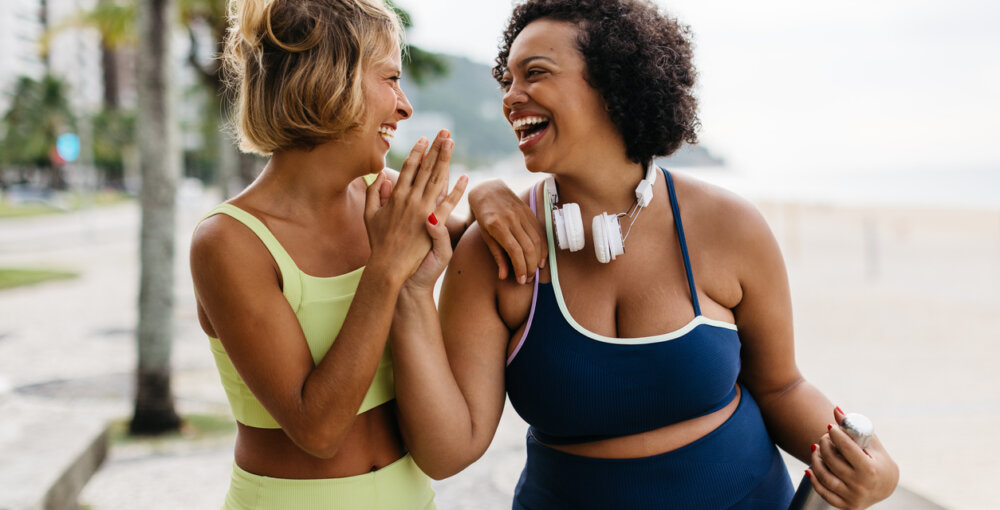 amigas treinando corrida